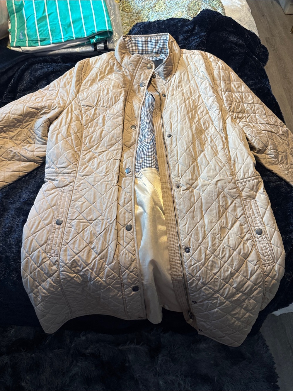 Talbots Blue and Cream Checked Jacket